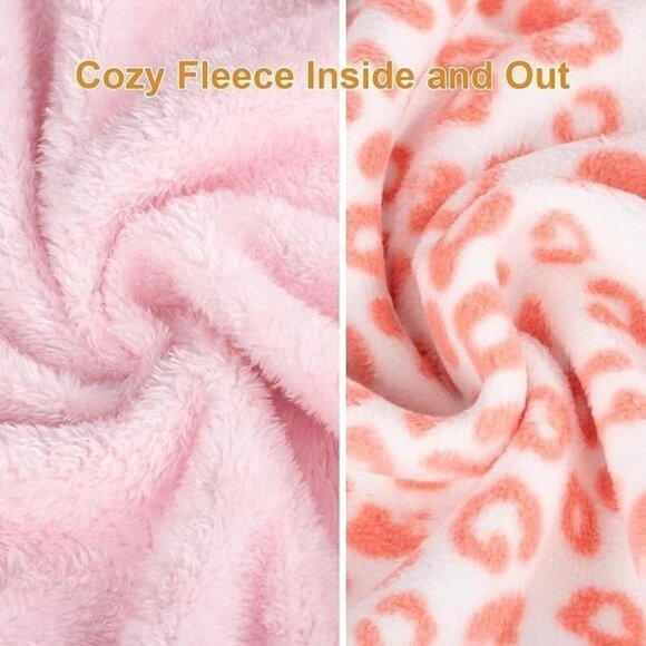 Girls Polar Fleece Jacket Full-Zip Thick Warm Outwear with Pockets - Picture 3 of 5